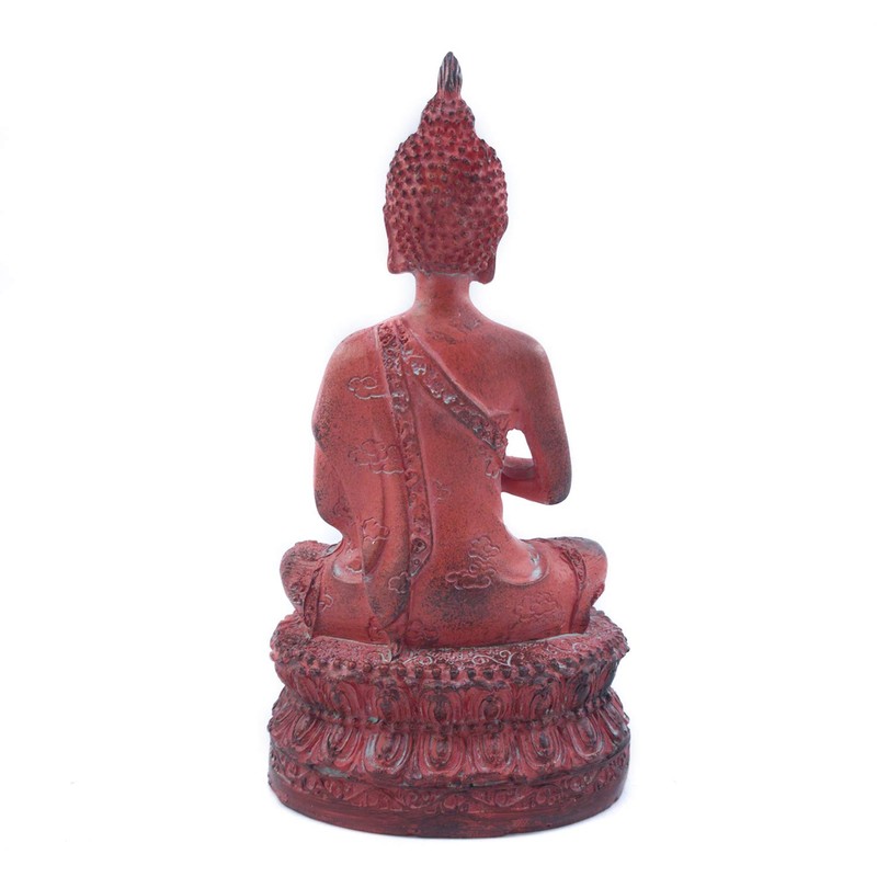ornerx Thai Sitting Buddha Statue for Home Decor Red 6.7