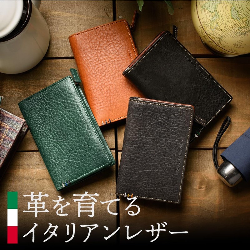 United Colors of Benetton Bifold Wallet Italian Leather Wallet, Black