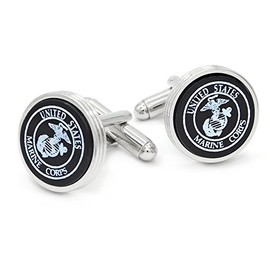 JJ Weston Onyx Marine Corps Cufflinks. Made in The USA.