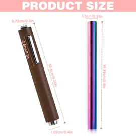 2Pcs Cat Eye Magnet for Nails Double-Ended Iridescent Cylindrical Magnet Pen 3-in-1 Brown Powerful Multifunctional Tool for Cat Eye Gel Nail Polish Wooden Handle for Home DIY Salon Studio