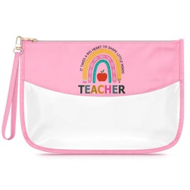 Sfodiary Teacher Gifts for Women Clear Makeup Bag Appreciation Teacher Gift Ideas Cosmetic Bag Appreciation Week Christmas Birthday Retirement Thank You for Coach Instructor Mentor Travel Pouch