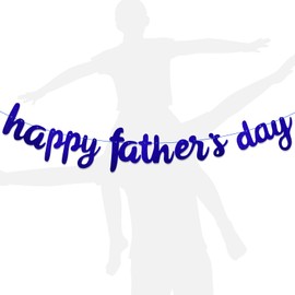 Oeyliz Happy Fathers Day Banner Father Day Decorations Fathers Day Garland Sign DIY Glitter Dad Day Party Banner Party Decorations Backdrop Dad Day Outdoor Indoor Home Blue