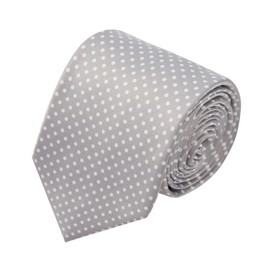 Jacob Alexander Polka Dot Print Men's Reg Polka Dotted Tie - Silver