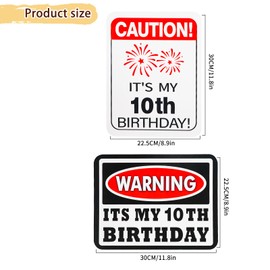 10th Birthday Decorations - 9 PCS Happy 10th Birthday Decorations for Boys Girls Out Single Digits 10 Birthday Party Decor for Him Her 10 Years Old Photo Props Bruh I'm 10 You Are 10 Party Signs Decor on Wall Door Garden Yard