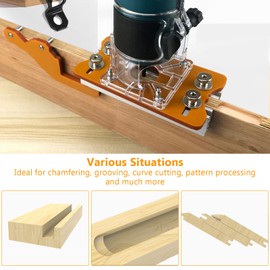 Wood Router Tool Slotting Bracket, Wood Router Slotting Locator, 2 in 1 Wood Palm Router Base Fastener Slotting Bracket for Carbinet Closet Furniture