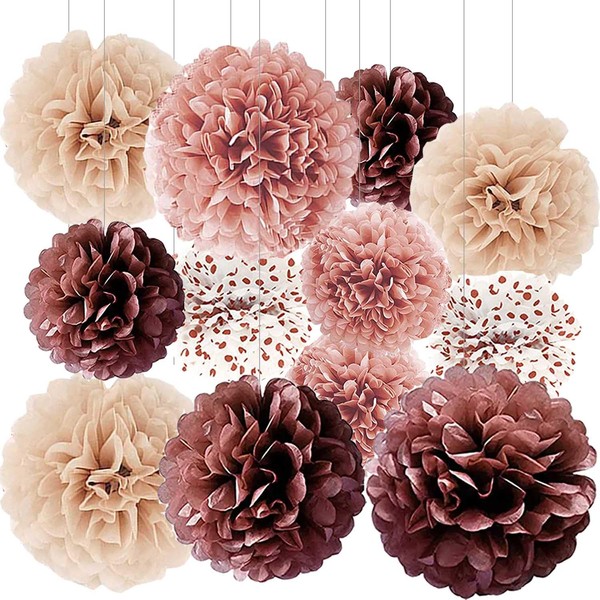 BRZIKWT 12 Pcs Blush Rose Gold Gradient Wave Point Tissue