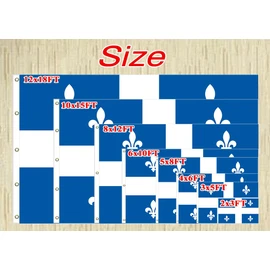 Double Sided Quebec Flag Canadian Province QC Flag 4x6FT 120x180cm Fade Proof Gorgeous Color Thicker Polyester with 2 Brass Grommets
