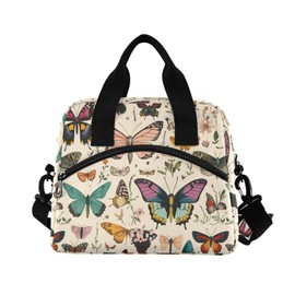 zyrtty Insulated Lunch Bag for Women Men Butterfly Pattern Large Reusable Lunch Box Adult Leakproof Portable Cooler Tote Bags for Work Picnic