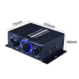 ZSooner Mini Power Amplifier, DC 12V, High Power, Home Audio Stereo Hi-Fi Power Amplifier, for Speaker PC TV Cell Phone Car Vehicle