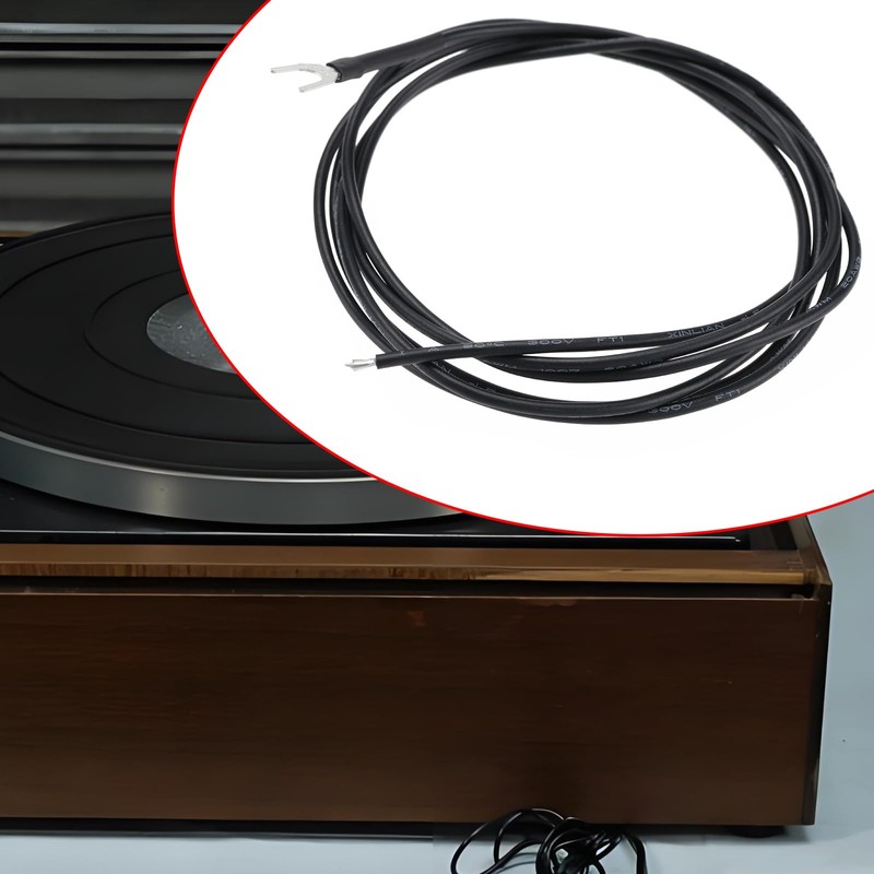YINETTECH 1.2m Long Pluggable Turntable Earthing Cable with Crimp Fork