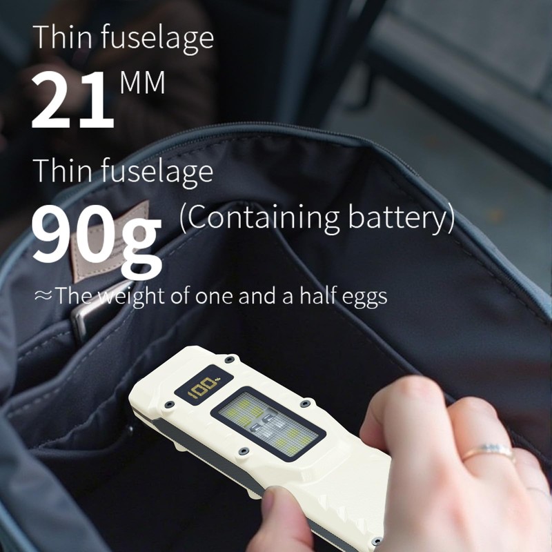 Flat EDC Flashlight, Tactical Flashlights Rechargeable, 9 Modes LED Small