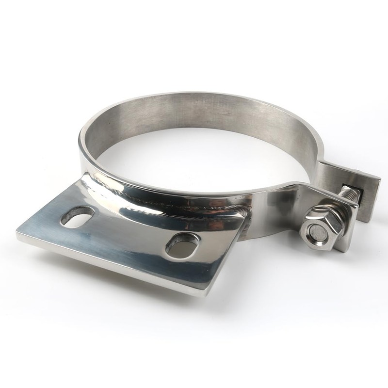 Fits Peterbilt Exhaust Stack 5" Mount Bracket Clamp Chrome 379