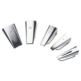 vhbw Bias Tape Makers Set of 5 6mm, 9mm, 12mm, 18mm, 25mm for Sewing, Quilting - Bias Tape Makers, Stainless Steel/Plastic