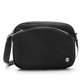 MEXS Mamona Fashion Crossbody Bag for Women - Trendy Shoulder Belt Bag with Adjustable Strap and Water-resistant Nylon Material - Perfect Gift for Any Occasion - Color: Black Silver