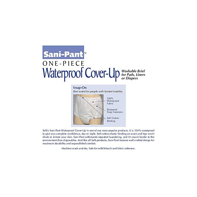 Salk Sani-Pant Cover-Up Diaper Cover, Snap-On, X-Large, Each