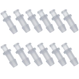 JLEivvi 12 Pcs Luer Lock Connector, Clear Female Luer Lock Tube Connector Hose Barb Fitting Kit for Connecting Syringes Hose Laboratory Equipment, 1/4 inch