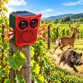 Solar Motion Sensor Alarm with Dog Barking & Gunshot Sounds – Outdoor Security Alarm and Animal Repeller for Yard & Garden