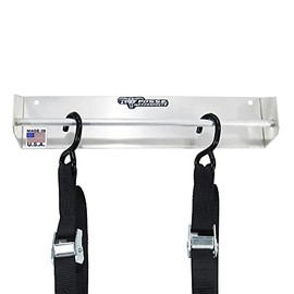 Pit Posse 464 Tie Down Hanger Rack Storage Holder Garage Trailer - Made in USA - Race Car Enclosed Trailer Shop - Ratchet Strap Organizer for Garage Walls, Drywall, Wood, Steel Trailer Studs (Silver)