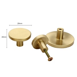 6 pcs Gold Cabinet Knobs,Brass Solid Drawer Knobs,Gold Knobs for Bathroom Cabinet