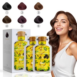 Limer, Multi-color,Natural Hair Dye Shampoo,6-in-1 Instant Tinte de Cabello,Herbal Ingredients,Gray Coverage,Non-stained Skin,Plant Haircare(10packs):_Natural Black_2 Boxes