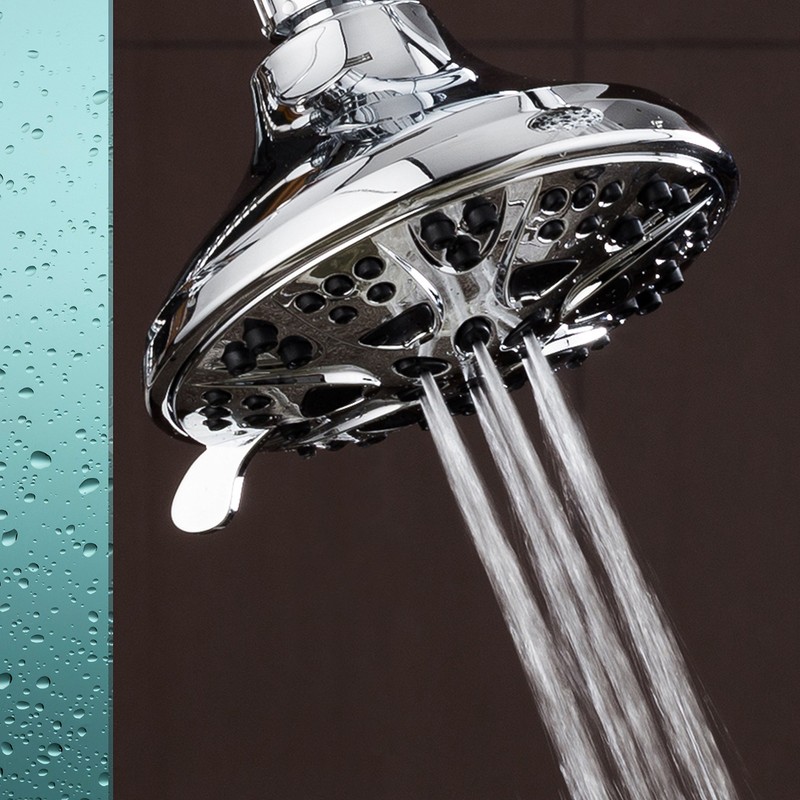 AquaDance High Pressure 6-Setting, Large 5-Inch Shower Head with Full
