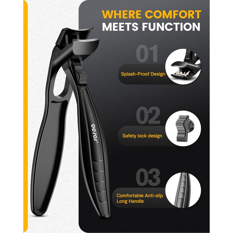BEZOX Toenail Clippers for Seniors – Upgraded Long Handled Curved