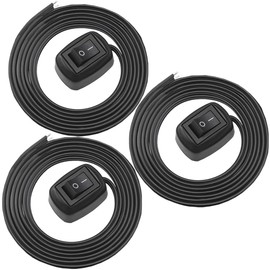 MKBKLLJY 3Pcs Black Paste Type Switch Car Rocker Switch ON/Off Surface Mount DC 12V Push Button Switch led Light Strip Switch 24V 110V 230V 3A 5A 10A High Current with 39.3inch Cable for Various Lamps