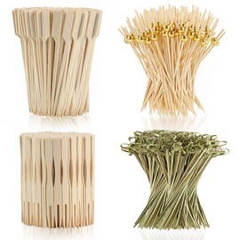 400 Cocktail Picks Bamboo Skewers for Appetizers,Fancy Toothpicks for Appetizers 4.7"Eco-Friendly Cocktail Toothpicks for Food Sticks Party Drinks,Food Picks for Charcuterie Boards Accessories