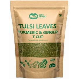 Tulsi Leaves Tea with Turmeric and Ginger 8 oz, Boost Immunity, Aid in Digestion, Caffeine Free, One Tea with Multiple Benefits (Pack of 2)