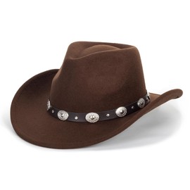 Kids Western Wide-Brim Cowboy-Hat Toddler Girls Boys Classic Felt Fedora Panama Hat for 2-6 Years