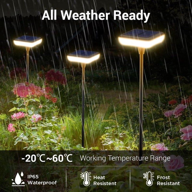Ainostone Solar Lights Outdoor Pathway 8 Pack IP65 Waterproof 31"