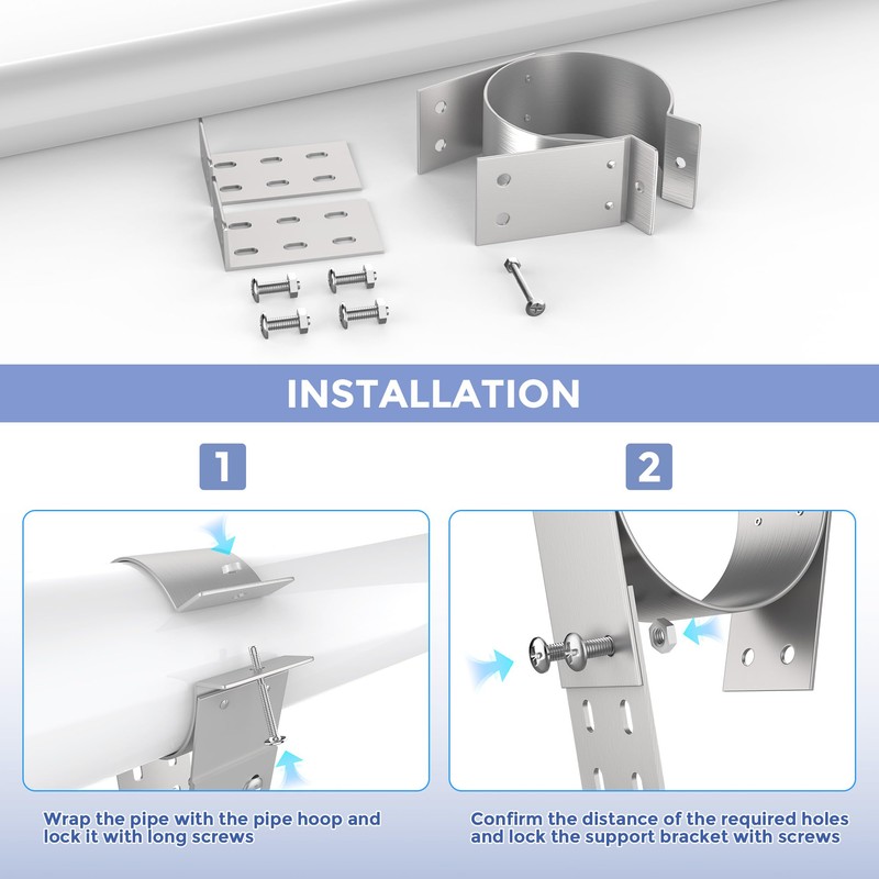 YUEYIN 3" Adjustable Fireplace Chimney Wall Bracket, Pellet Chimney Wall