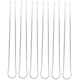 GLEAVI Family Size BBQ Tools 6 Stainless Steel U-skewers for Chicken Beef and Kebab Metal Sticks