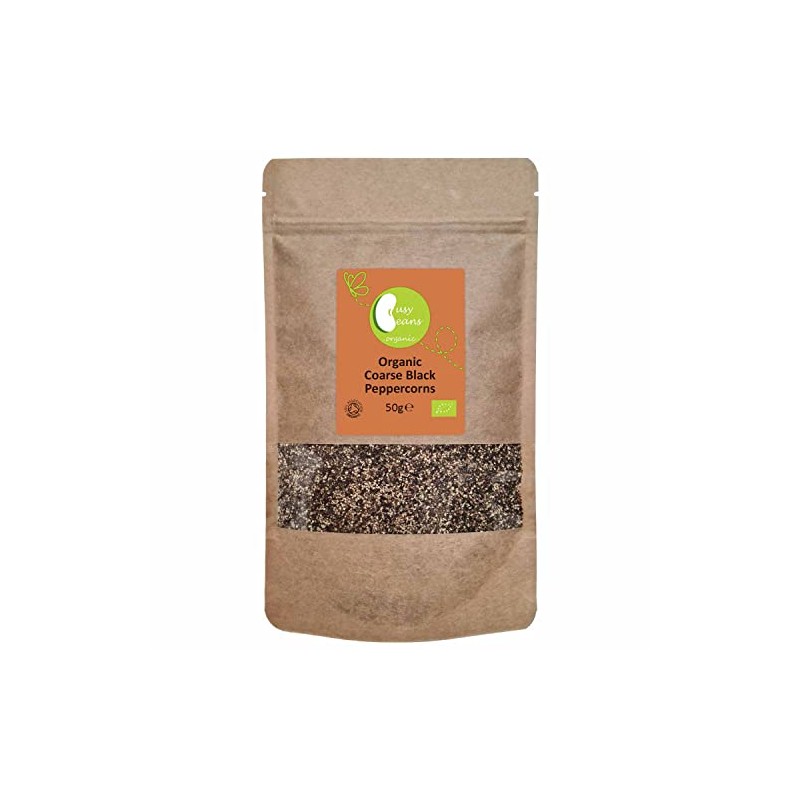 Organic Coarse Black Peppercorns - Certified Organic - by Busy