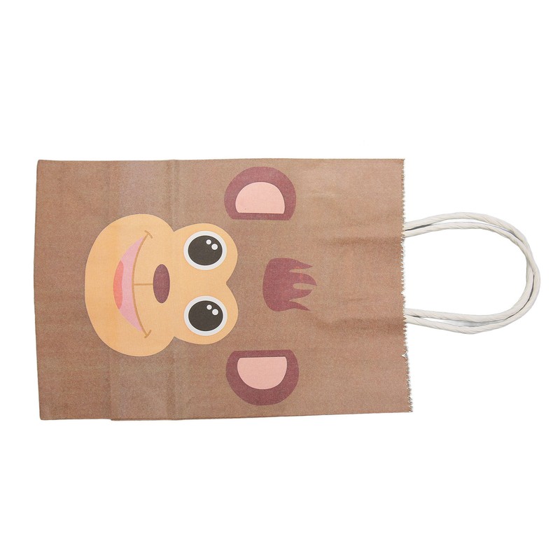 25Pcs Kraft Paper Gift Bag Animal Pattern Multipurpose Kraft Bag