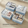 PRANDOM Storage Bins with Lids [3-Pack] Linen Fabric Foldable Storage
