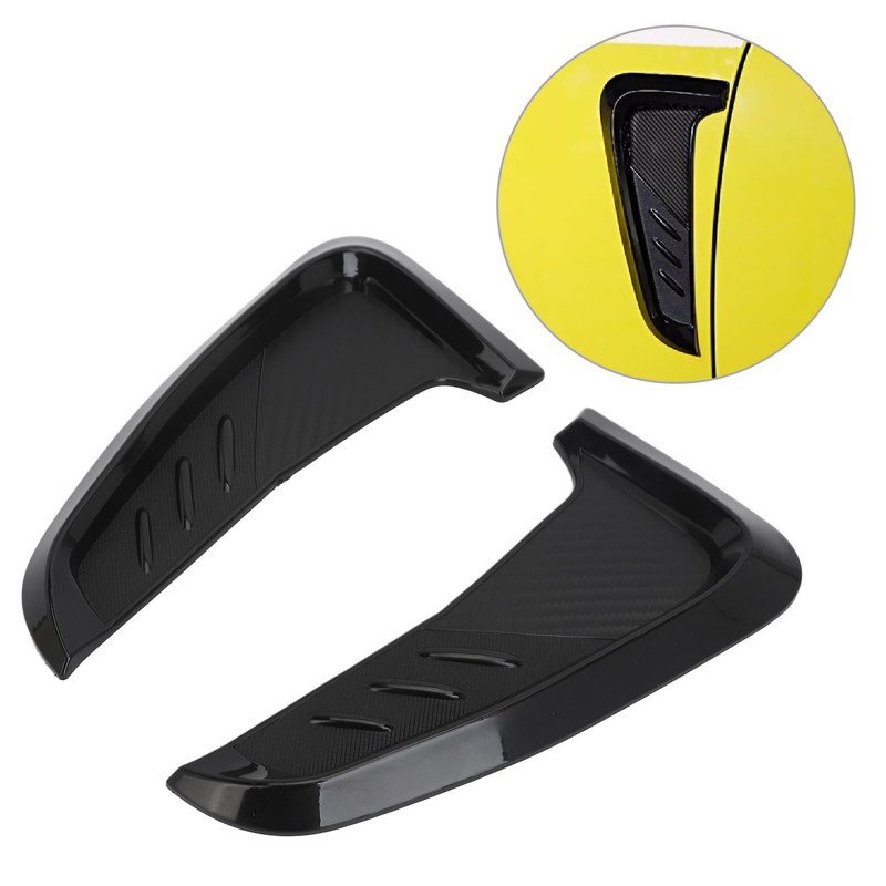 2Pcs Side Mudguard Vent Trim Left Right 20cm Glossy Black