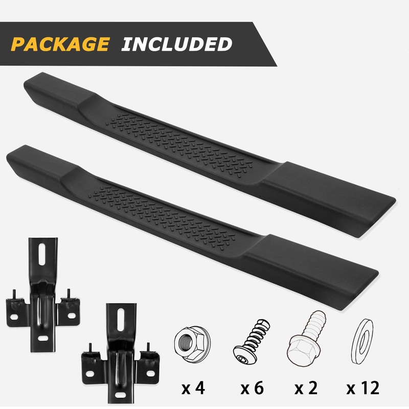 CALLIERT 6 Inches OE Style Running Boards, Matte Black Side