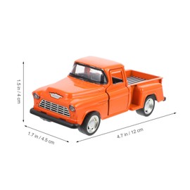 Zerodeko Vintage Truck Toy, Little Model Car Realistic Metal Pickup Truck Small Vehicle Model Farmhouse Collectible Decor Party Favors for Kids Adults (Orange)