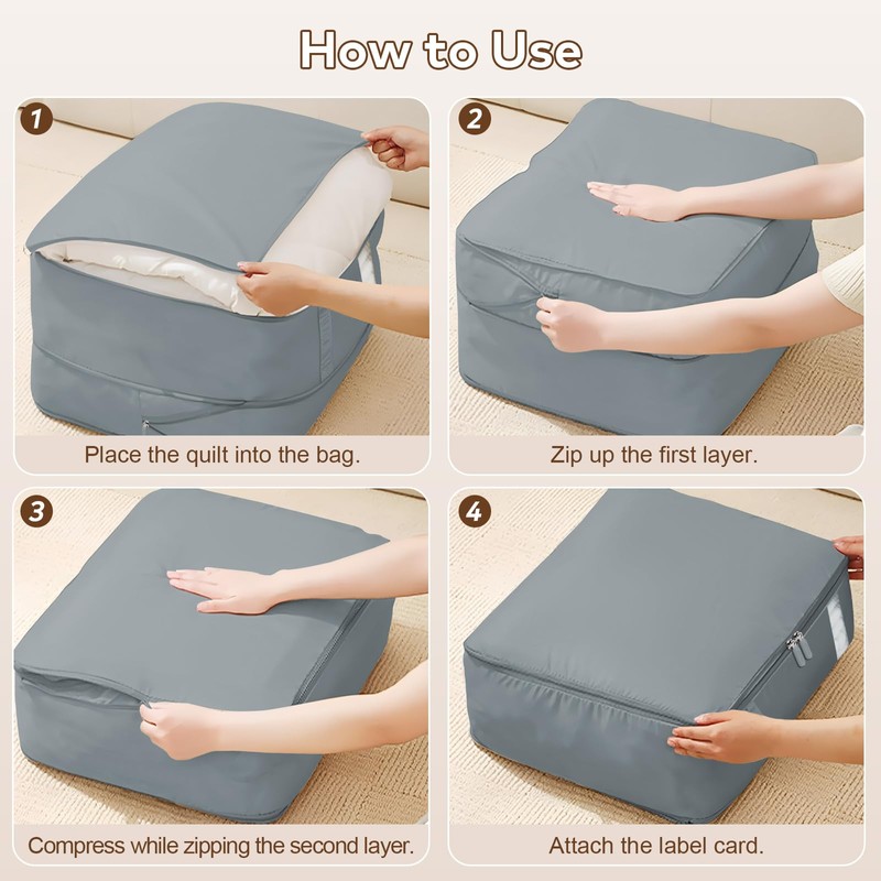 2-Pack Compression Packing Cubes with Window for Doona – Zipper