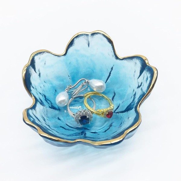 BESSKON Small Ring Dishes for Women, Glass Jewelry Dish, Crystal