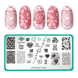 Valentine's Day Occasion Nail Stamping Plate (Opposites Attract (M045))