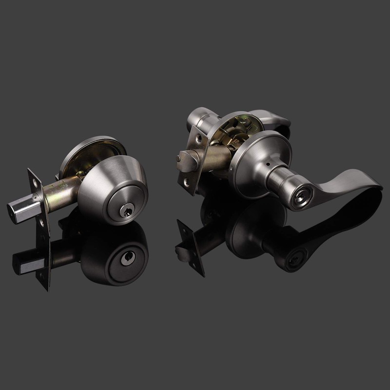 Probrico 4 Set of Satin Nickel Exterior Entry Lever and