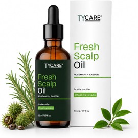 Fresh Scalp Oil – Aceite Capilar Pre-Lavado con Romero, Ricino, Menta y Tea Tree para Cuero Cabelludo y Cabello Débil, Fórmula Natural sin Siliconas ni Parabenos, 50 ml