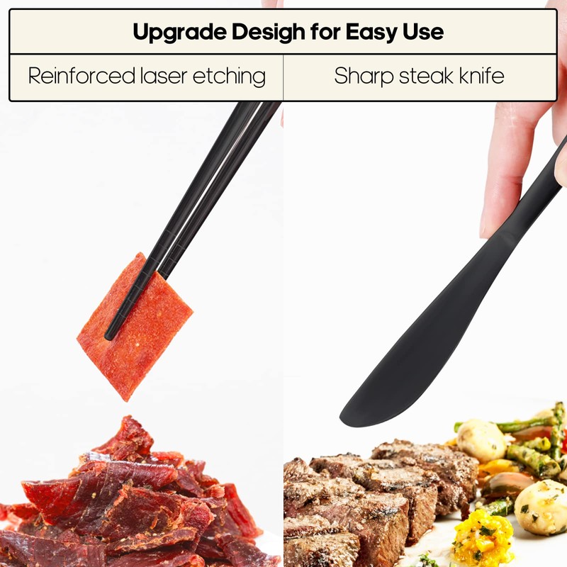 Travel Utensils with Case, Quatish Portable Silverware Set for Work,