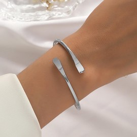 TseenYi Boho Open Bangle Bracelet Gold Open Bangle Open Bracelet Drop Open Bangle Thin Bangle Bangle Vintage Hammered Bangle Bracelet Open Metal Bangle Bracelet, Copper Alloy