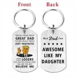 Mataly Dad Keychain Gifts from Daughter Funny - Awesome Like My Daughter - Father's Day Gifts Best Dad Keychain - Meaningful Dads Presents for Christmas Veterans Day Unique | Mataly