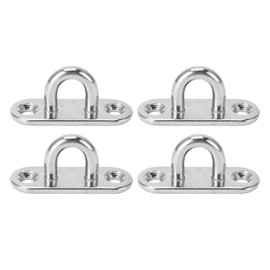 4Pcs Staple Ring Hook Stainless Steel Rugged 800LB High Strength Pad Eye Plate U Hook For Marine Yacht RV 80x26mm/3.1x1in