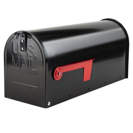 BlissBoard Mailboxes for Outside, Galvanized Steel Medium Black Metal Mailbox, 20 x 8.7 x 6.7 Inches