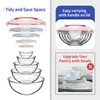 GENICOOK Nesting Glass Salad/Mixing Bowl Set With Lock Down Lids